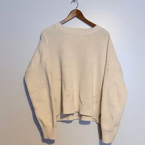 Duluth Trading Co Cream Crew Neck Sweater